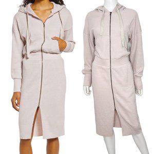 BTFL-life Long Sleeve Ribbed Hooded Sweater Dress in Oatmeal Loungewear Size M